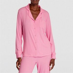 SKIMS Women's Bubblegum Pink Button-Up Pajama Top